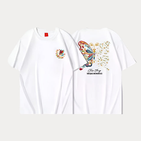 Butterfly Embroidered Oversized Tee